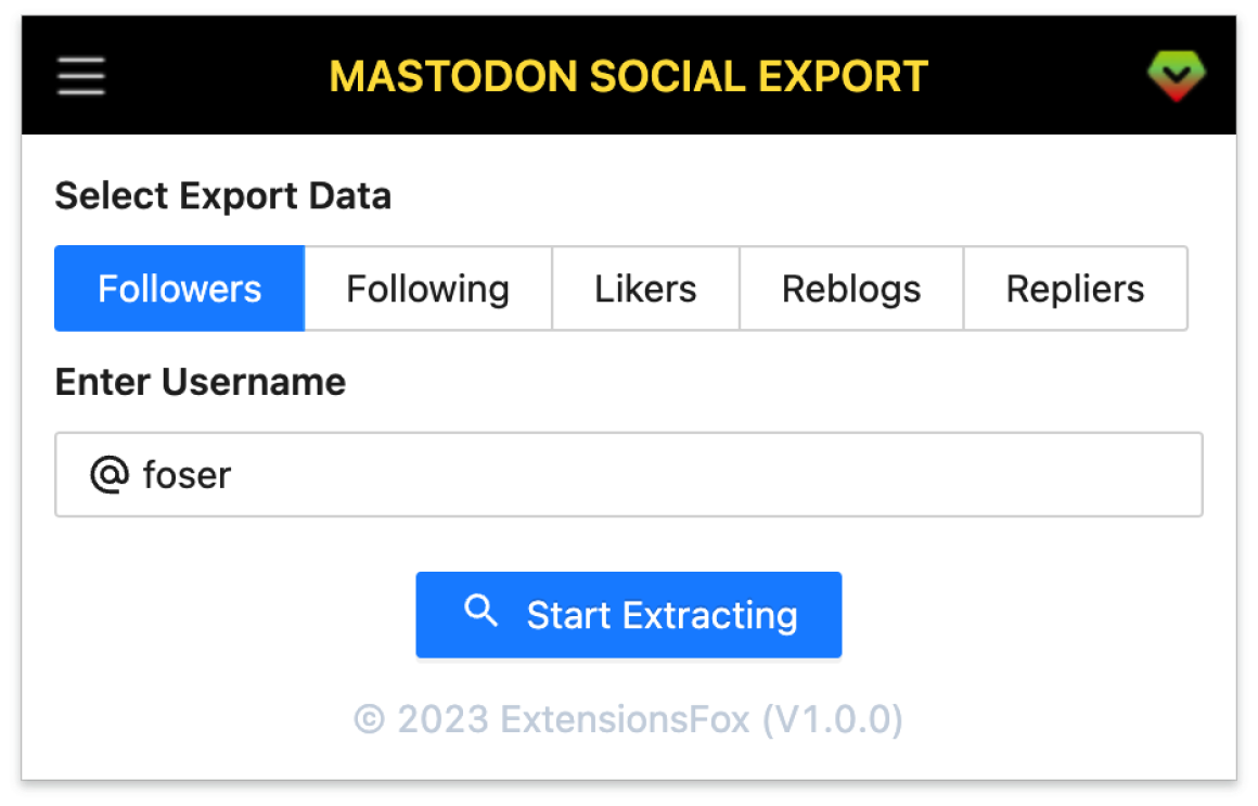 Mastodon Social Export Screenshot